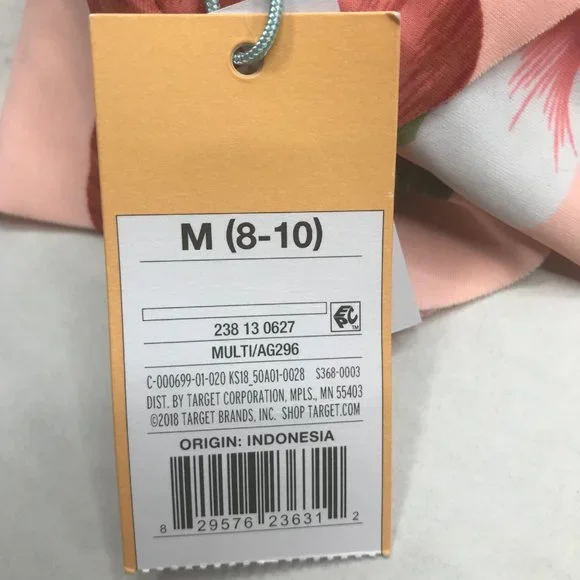 Kona Sol Women's Size Medium 8-10 One Piece Floral Swimsuit With Straps New - Picture 4 of 14